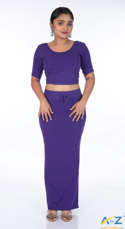 Purple  Plain Cotton Shapewear