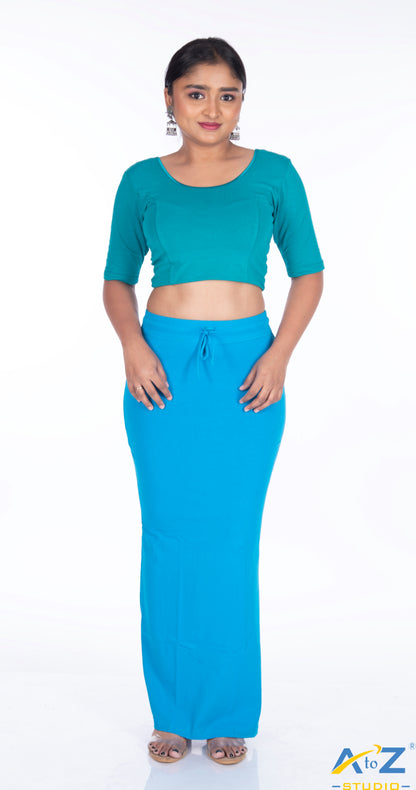 Aqua Blue Plain Cotton Shapewear