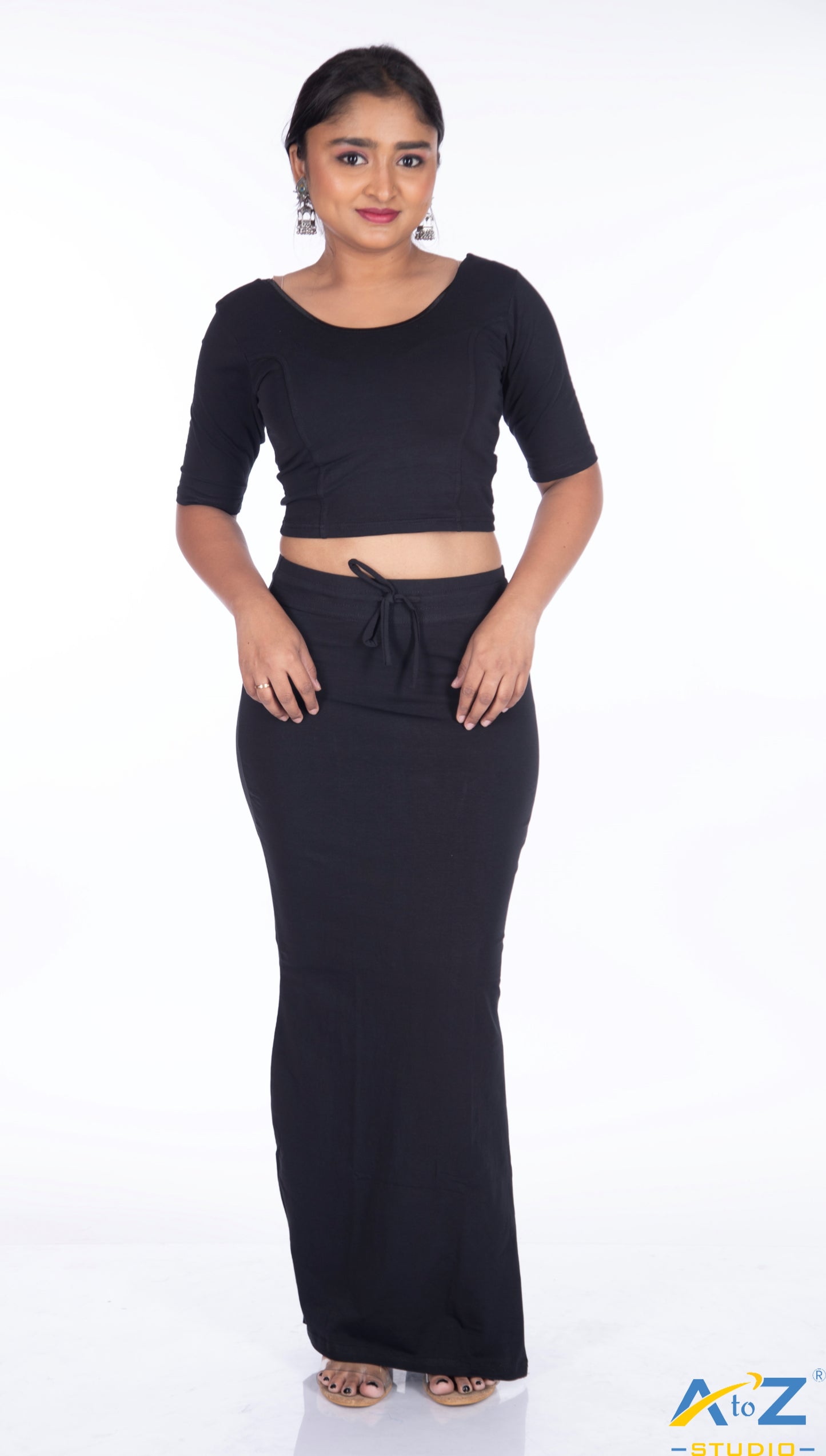 Black Plain Cotton Shapewear