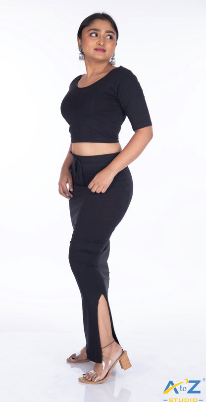 Black Plain Cotton Shapewear