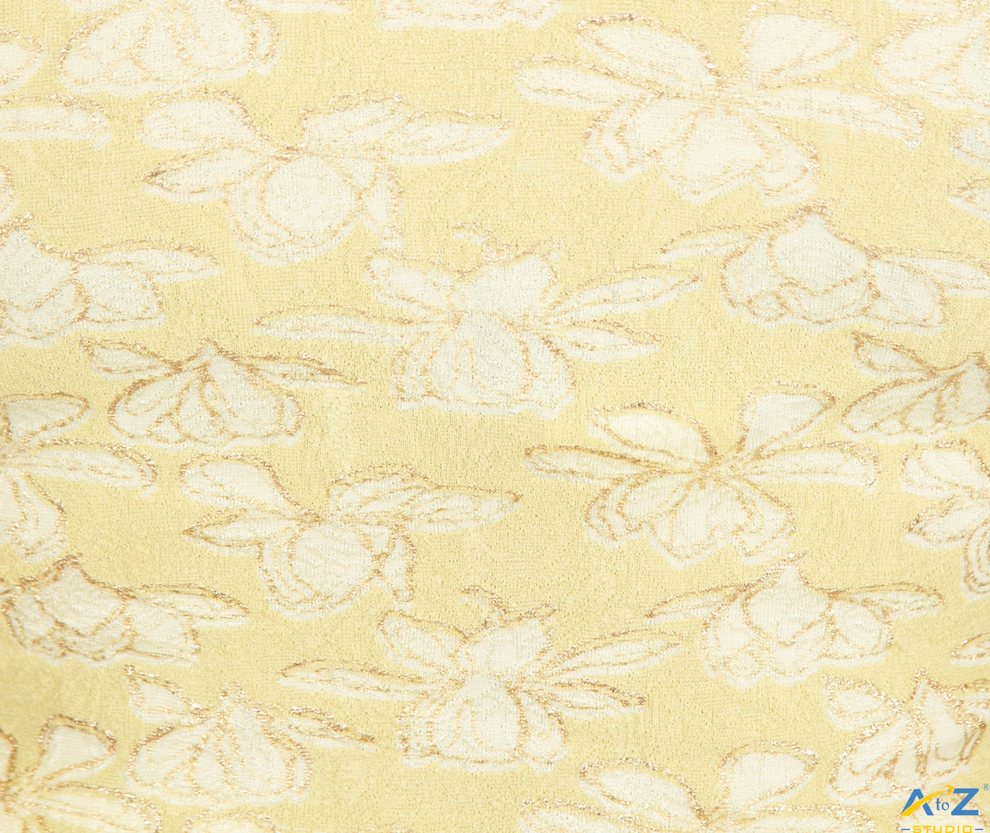 Lemon  Cotton Lycra Lotus Print Blouse