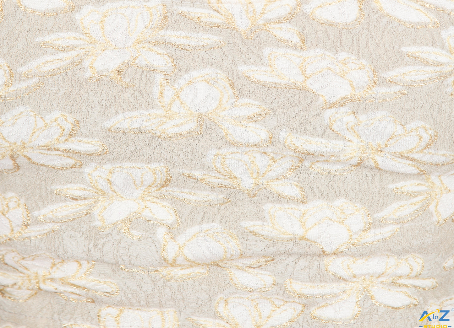 Cream  Cotton Lycra Lotus Print Blouse