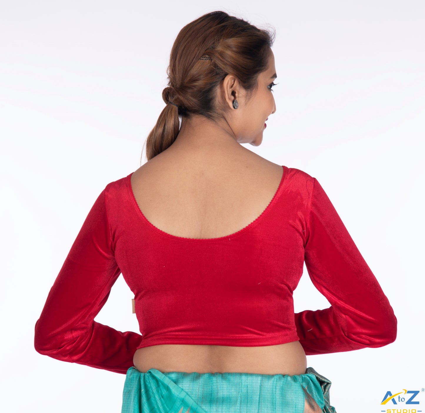 Red  Velvet Plain Blouse