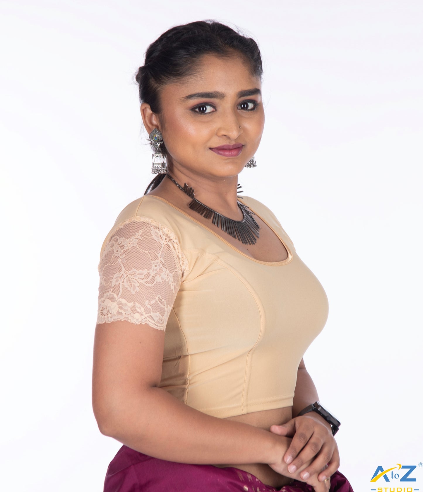 Skin Polyester Lycra Net Short Sleeves