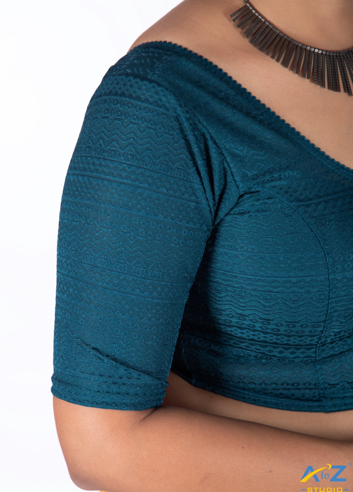 M. Pich Cotton Lycra Round Neck Blouse