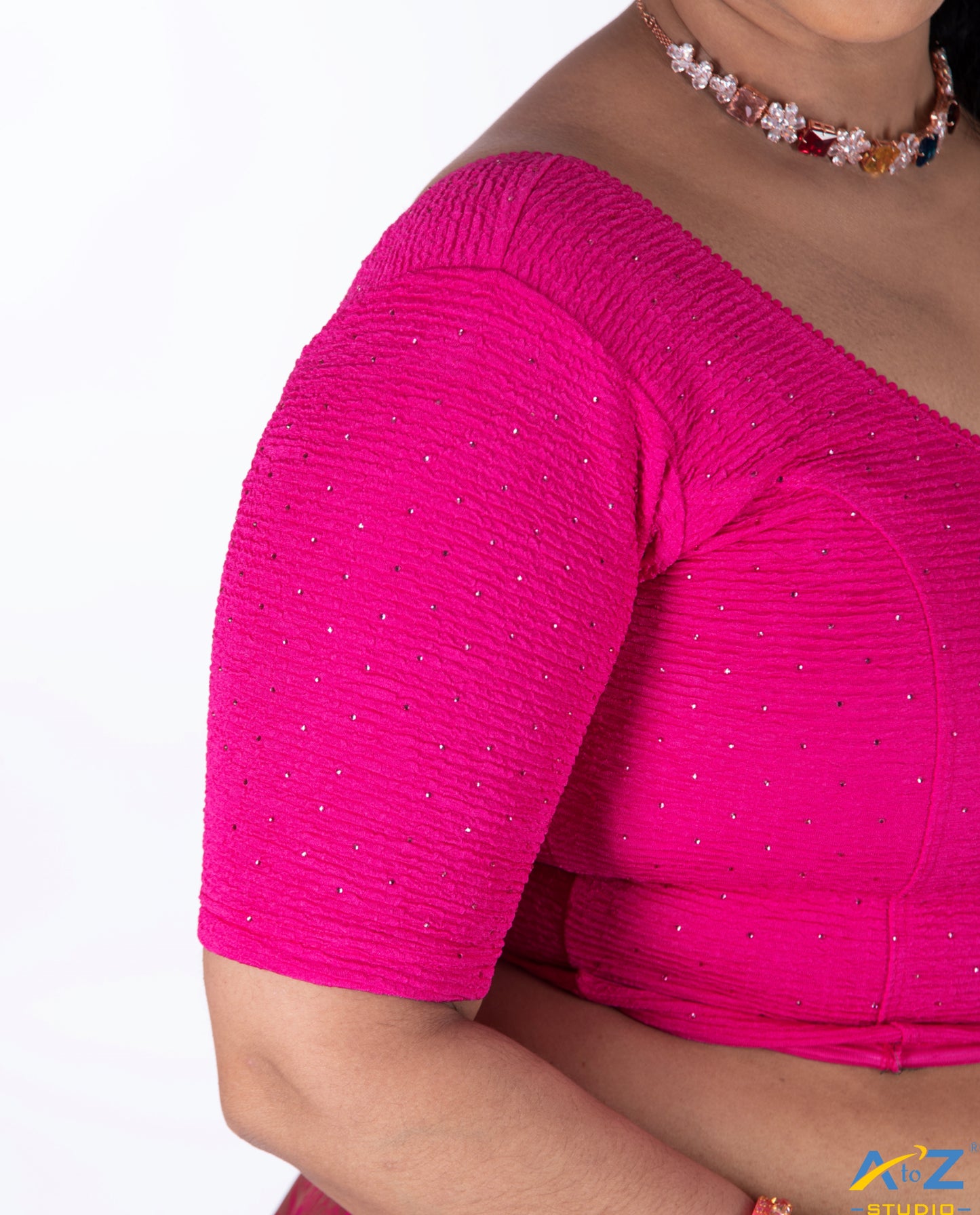 Rani  Crush Fabric Tissue Stone Work Blouse