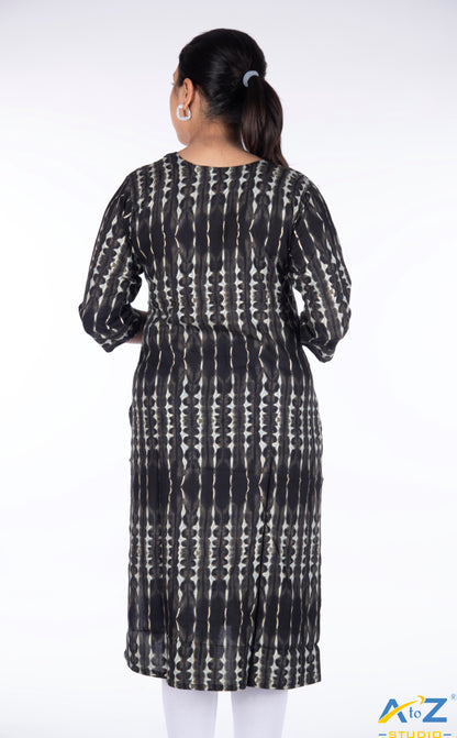 Graceful Coffee Kurti with Lightning Accent