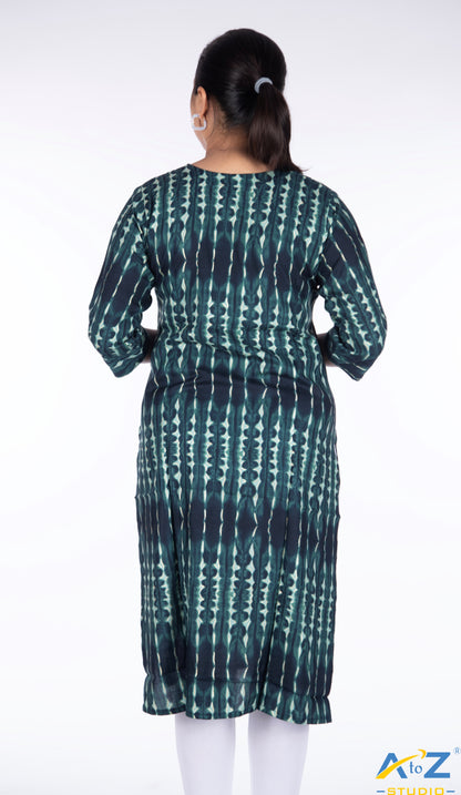 Graceful Dark Rama Kurti with Lightning Accent