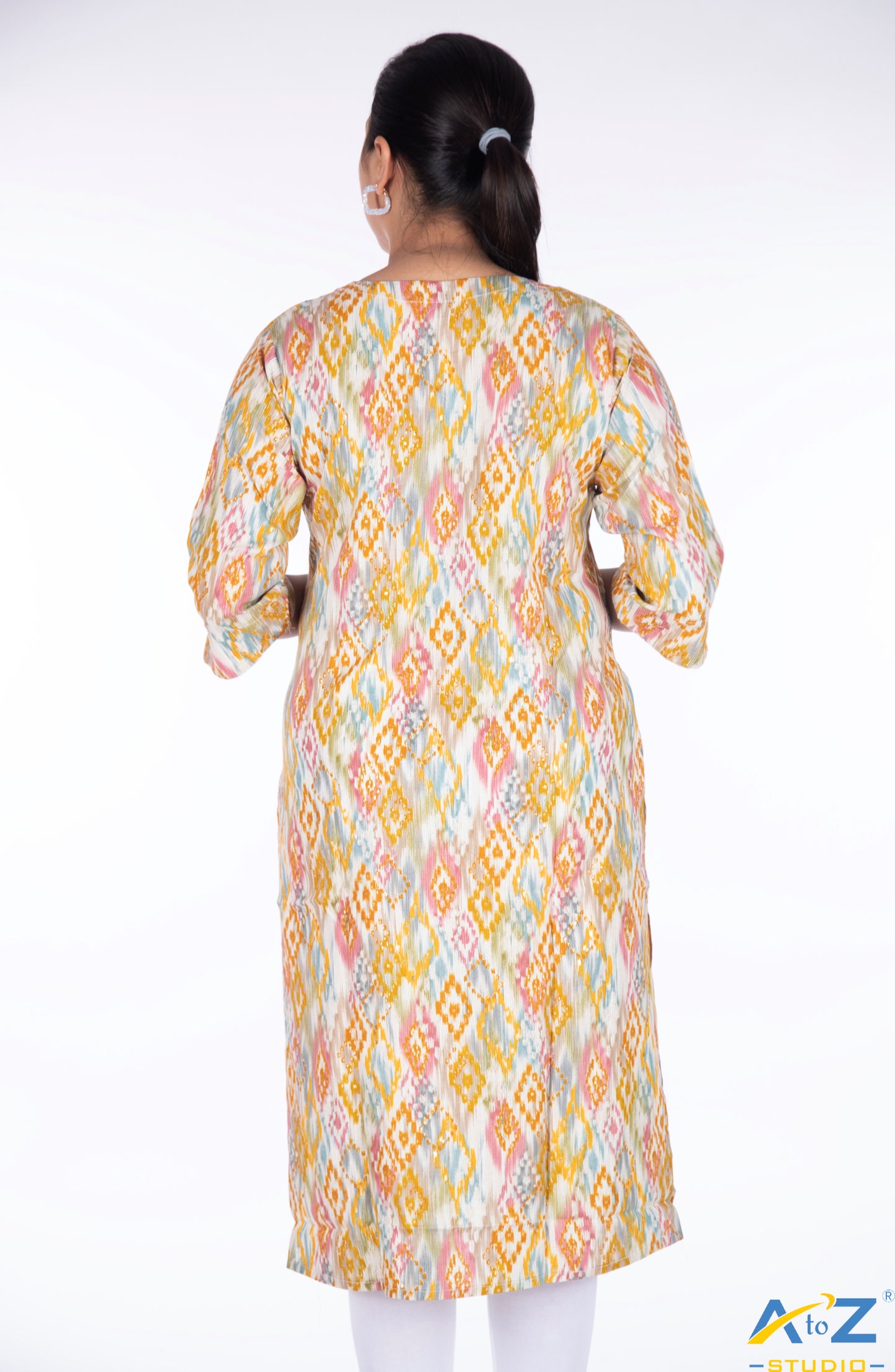 Multi-Yellow Bandhani Art Kurti