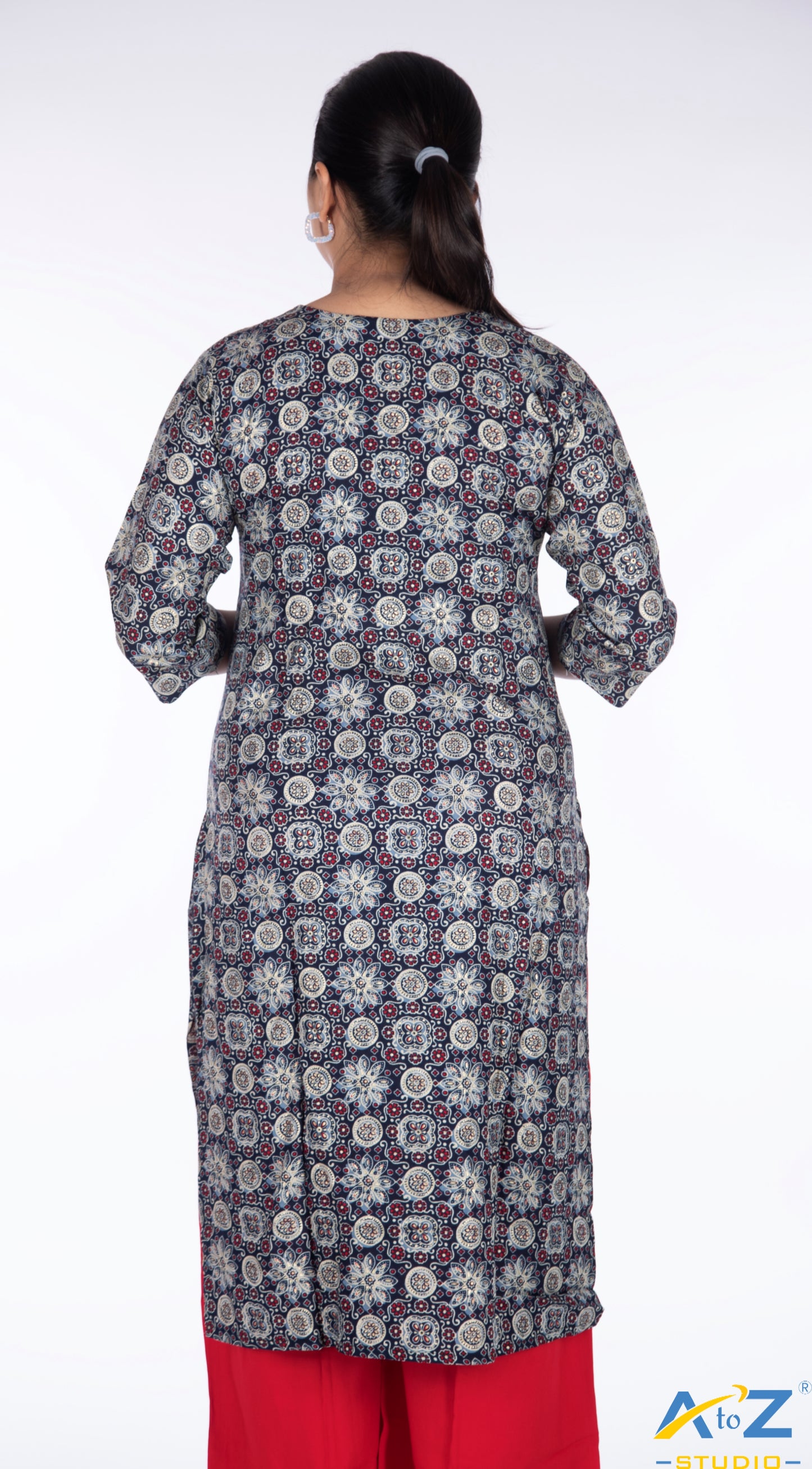 Elegant Navy Blue Kalamkari Design Kurti