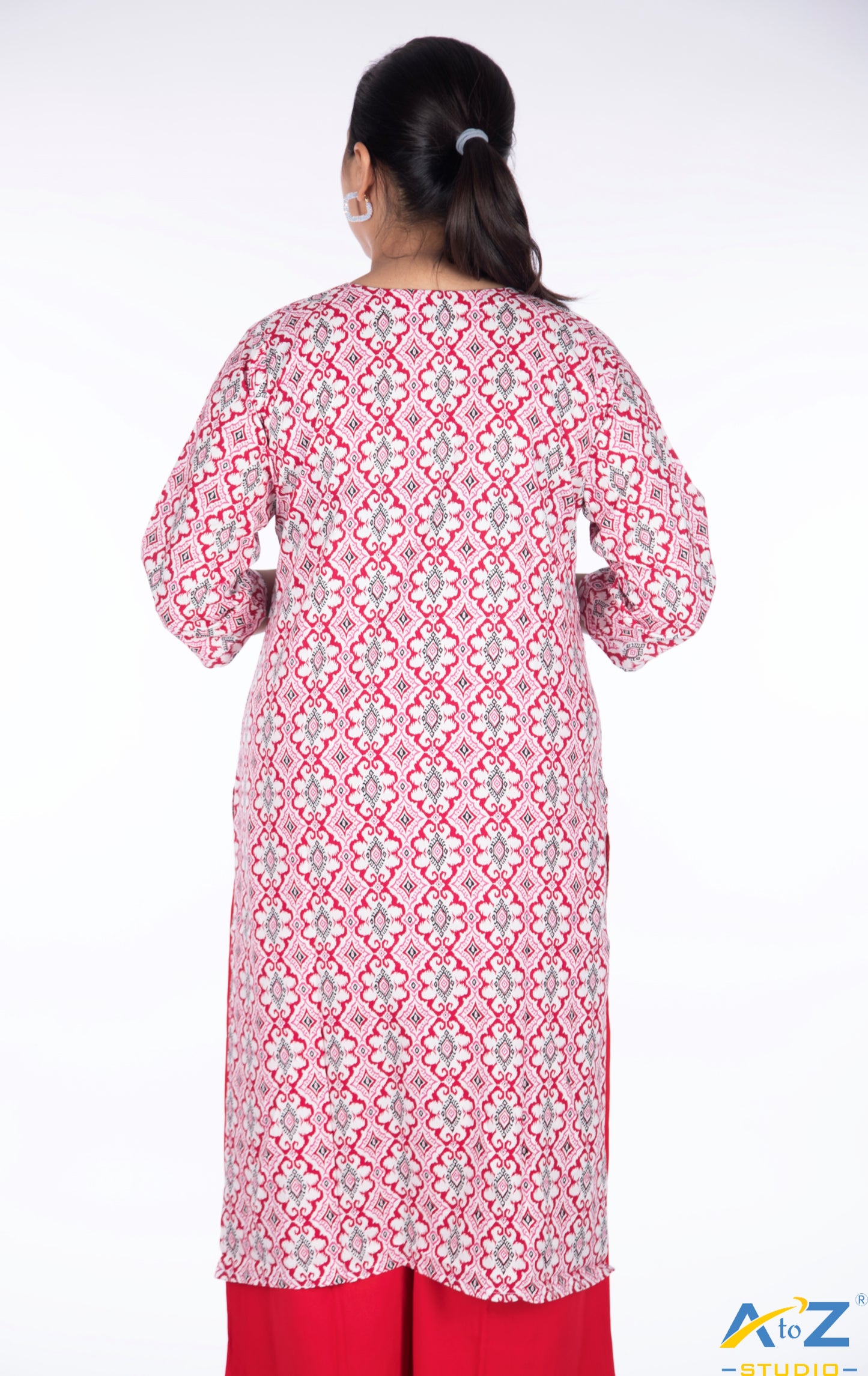 Crimson Red Kurti with Classic, Sleek Design