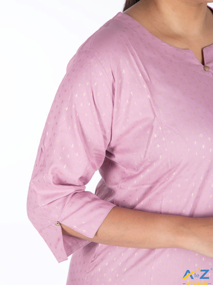 Light Peach Kurti with Twinkling Star Patterns