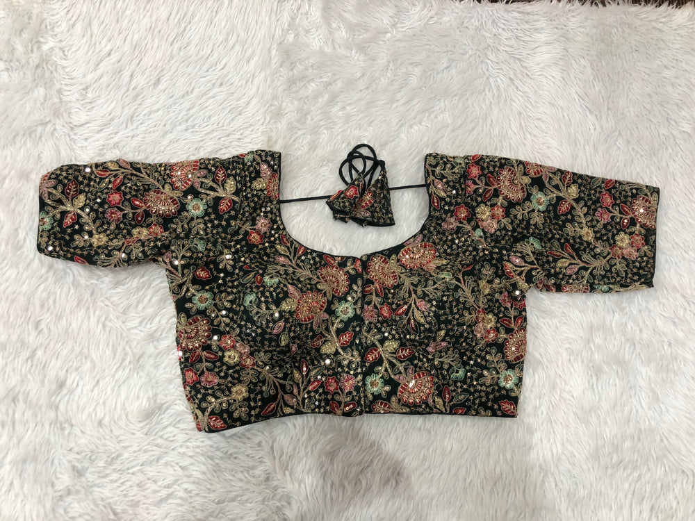 Dark Green Designer Zardozi Blouse