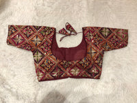 Multicolor Threadwork & Sequin Patchwork Blouse