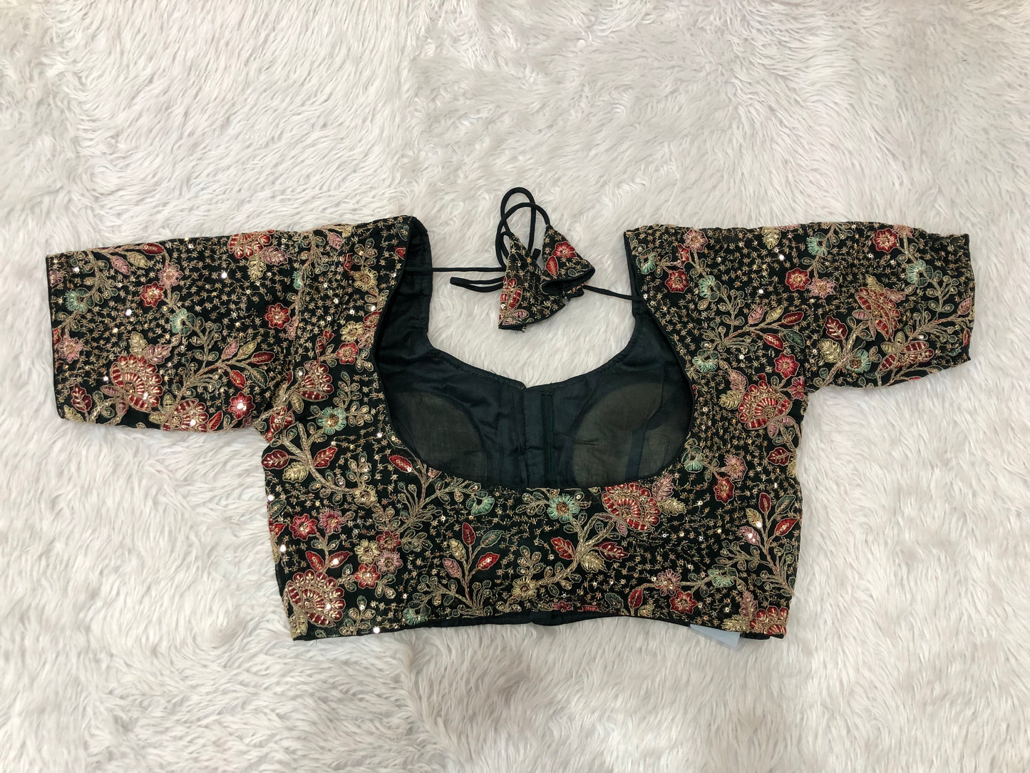 Dark Green Designer Zardozi Blouse