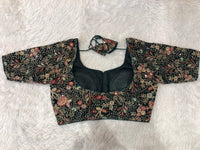 Dark Rama Floral Designer Blouse