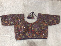 Lavender Botanical Zardozi Blouse