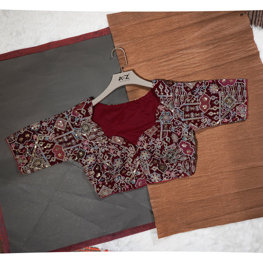 Royal Maroon Heritage Blouse