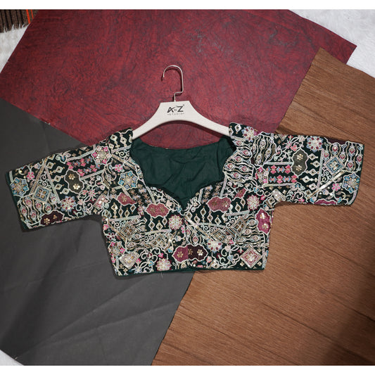 DkGreen Elegance Embroidered Blouse