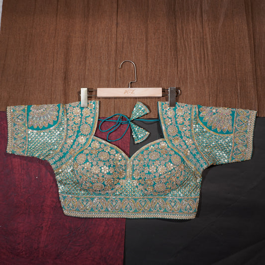 Teal Designer Statement Blouse
