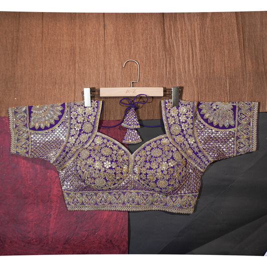 Regal Purple Zari Blouse