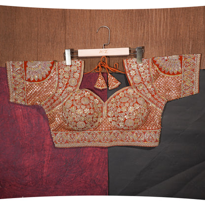 Burnt Orange Festive Blouse