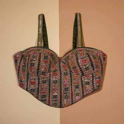 Kaleidoscope Hand-Embellished Corset Blouse