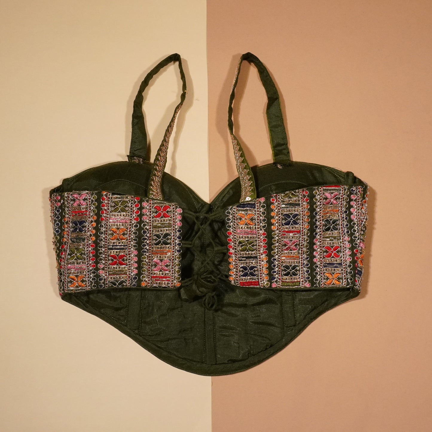 Kaleidoscope Hand-Embellished Corset Blouse
