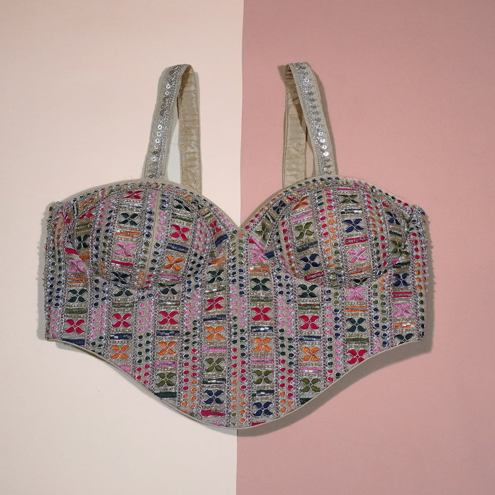 Ivory Dream Crystal-Encrusted Statement Top
