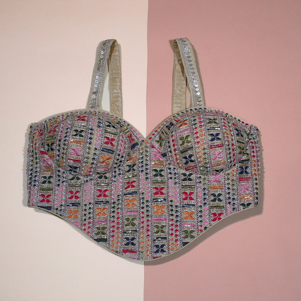 Ivory Dream Crystal-Encrusted Statement Top