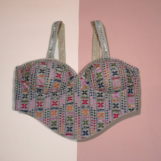 Ivory Dream Crystal-Encrusted Statement Top