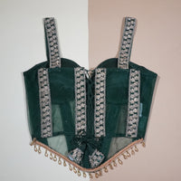 Forest Jewel Artisan Hand-Beaded Bustier