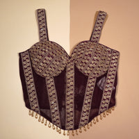Majestic Plum Crystal-Encrusted Corset