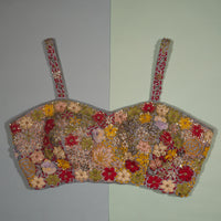 Dusk Grey Floral Symphony Bustier