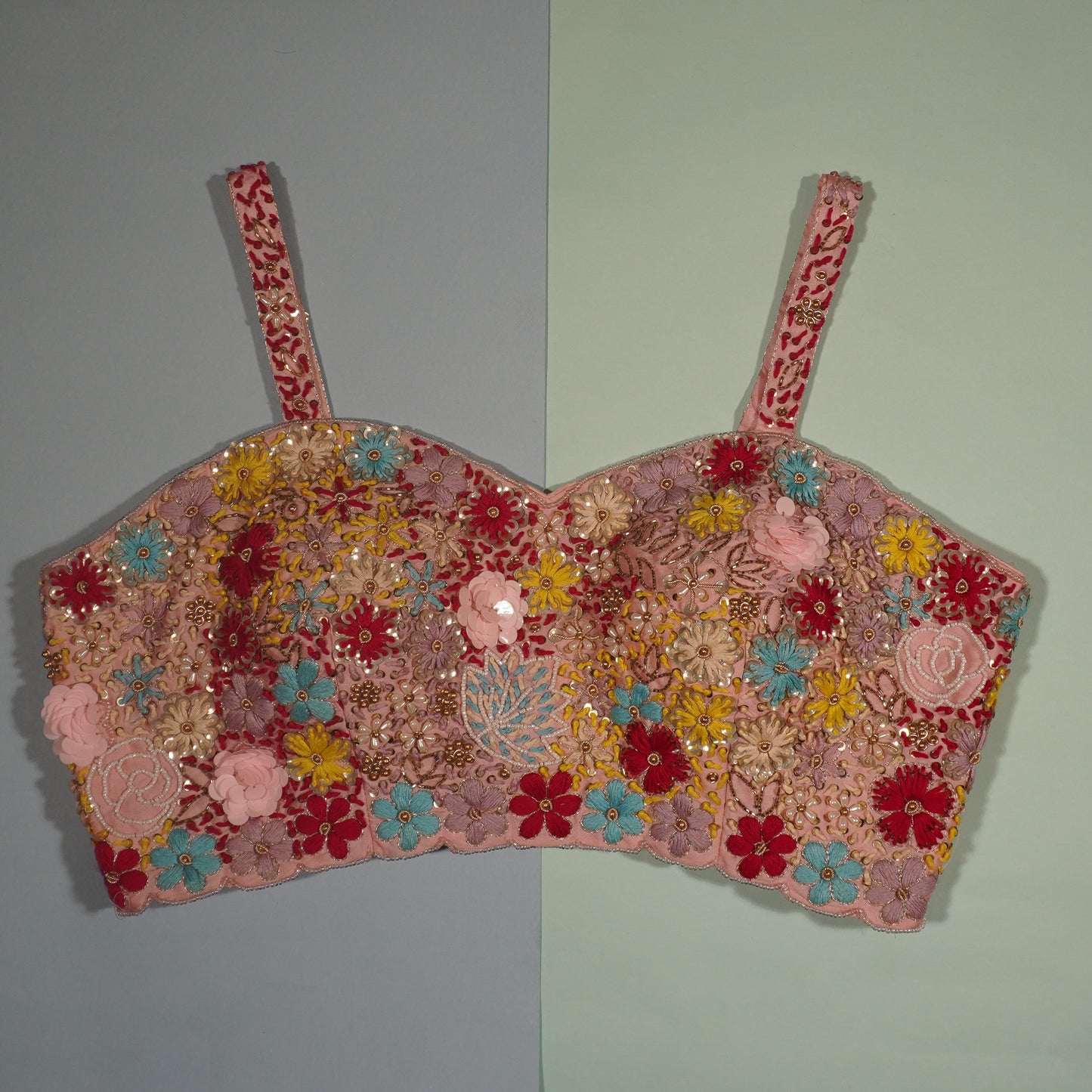 Blushing Peony Embroidered Crop Top