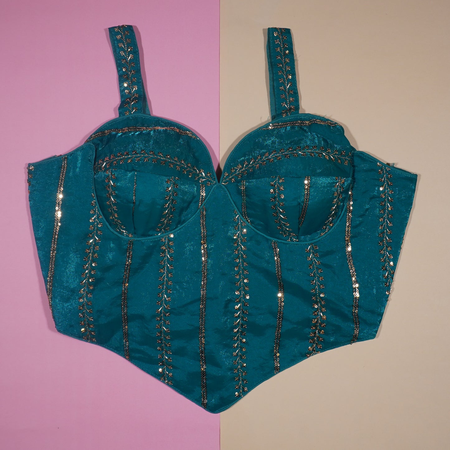 Electric Cobalt Textured Bustier