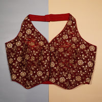 Royal Maroon Zari Embroidered Blouse