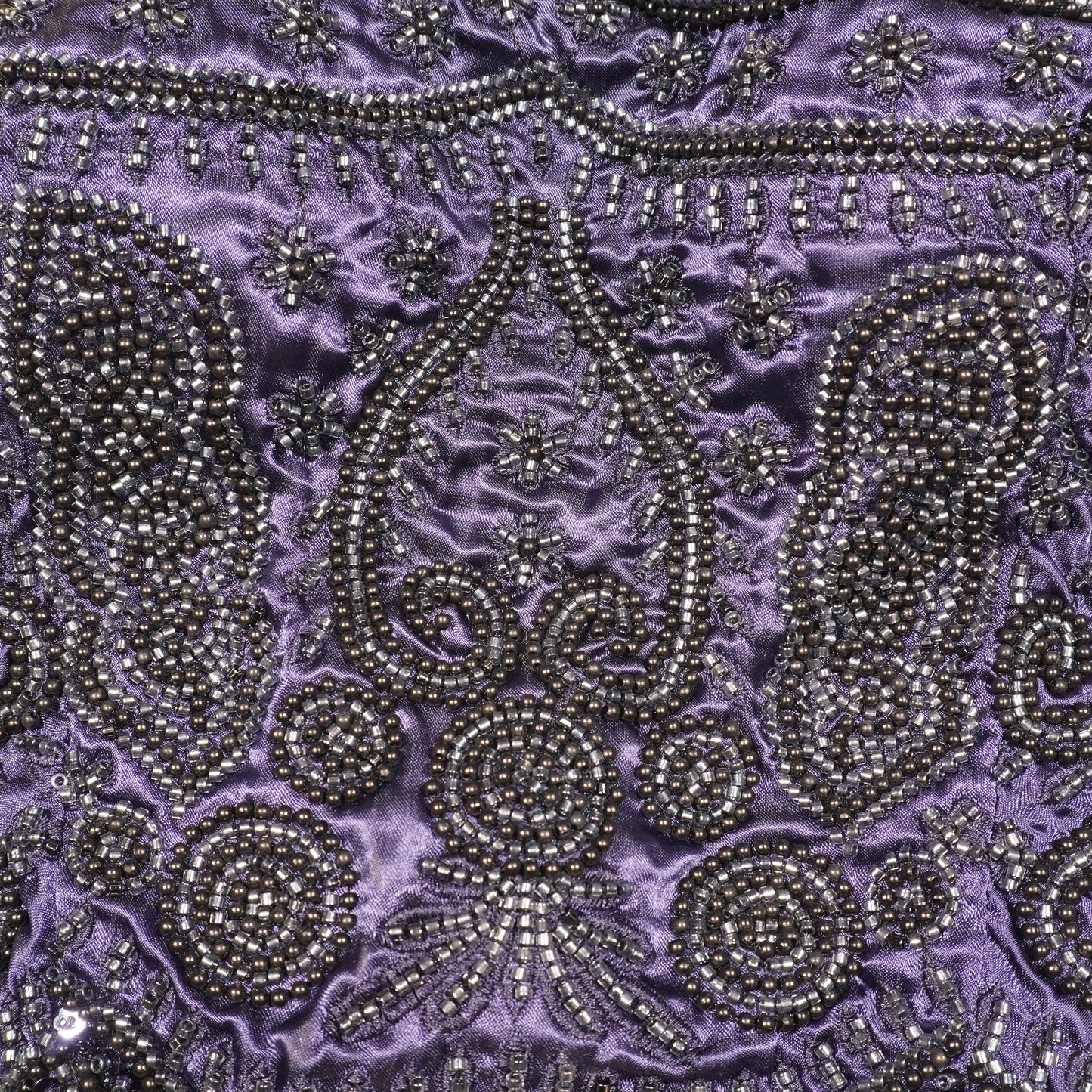Deep NavyBlue tonal Beaded Scroll Top