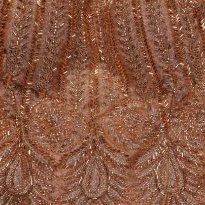 Brown  Spice Textured Sleeveless Blouse