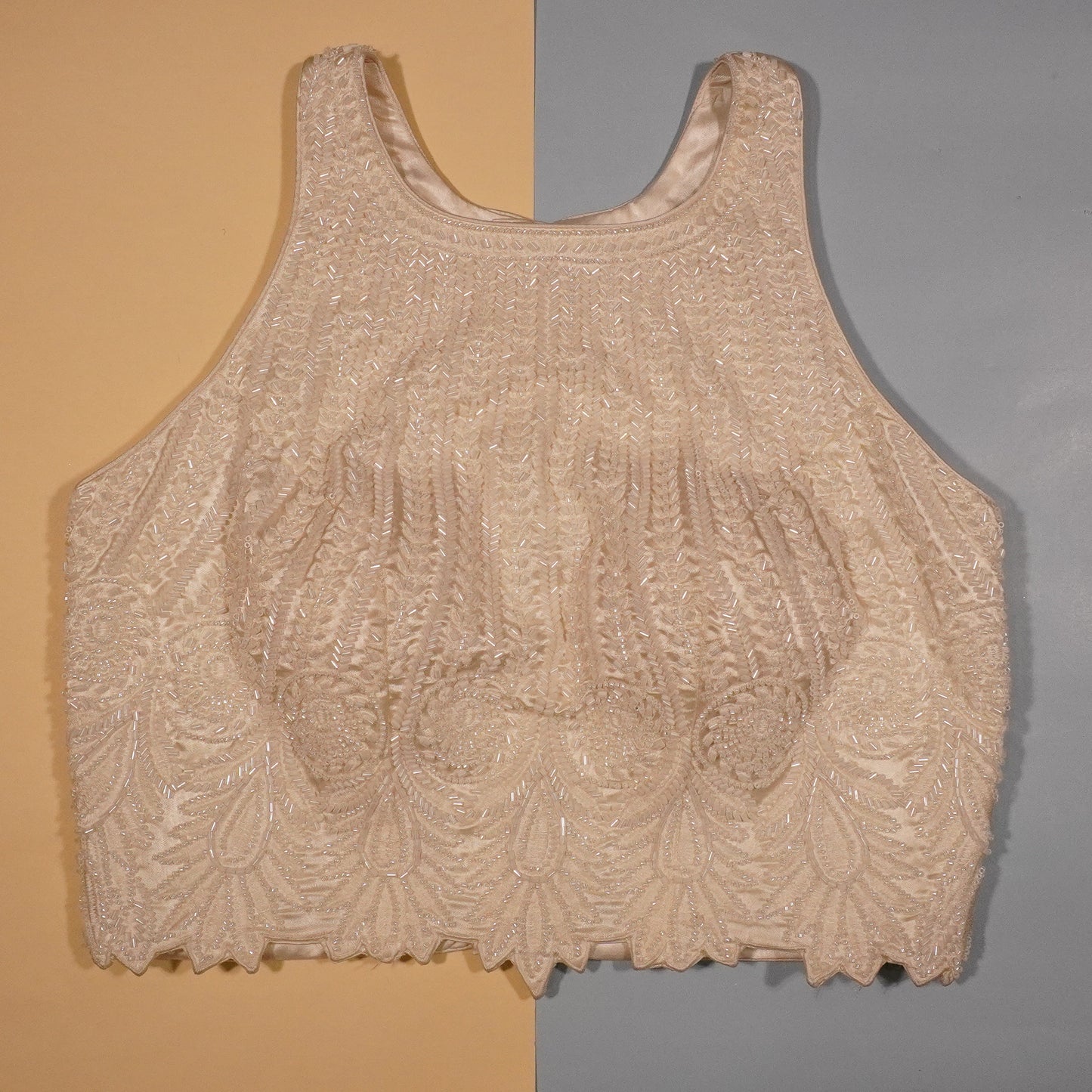 Mustard Spice Textured Sleeveless Blouse