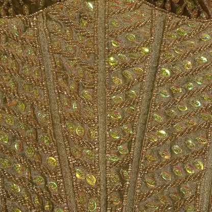 Olive Moss Hand-Beaded Corset Top