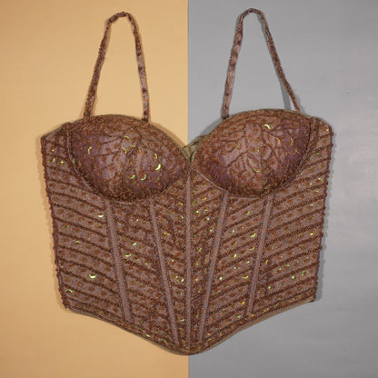 Russet Bronze Embroidered Corset