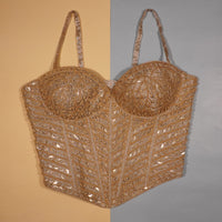 Golden Honey Sequin Corset Top
