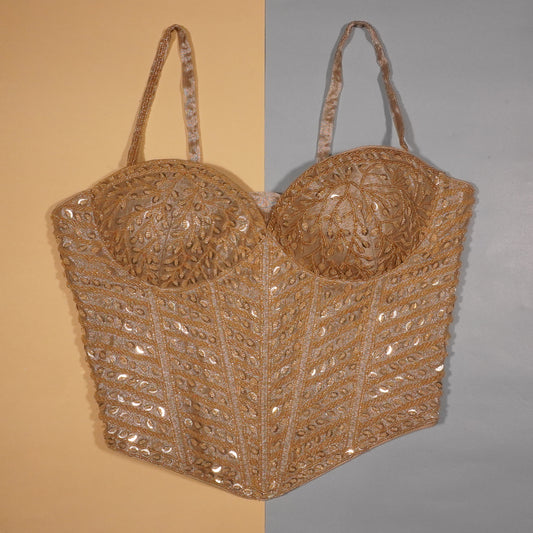 Golden Honey Sequin Corset Top