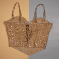 Golden Honey Sequin Corset Top