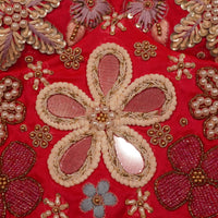 Scarlet Bloom Hand-Embroidered Bustier