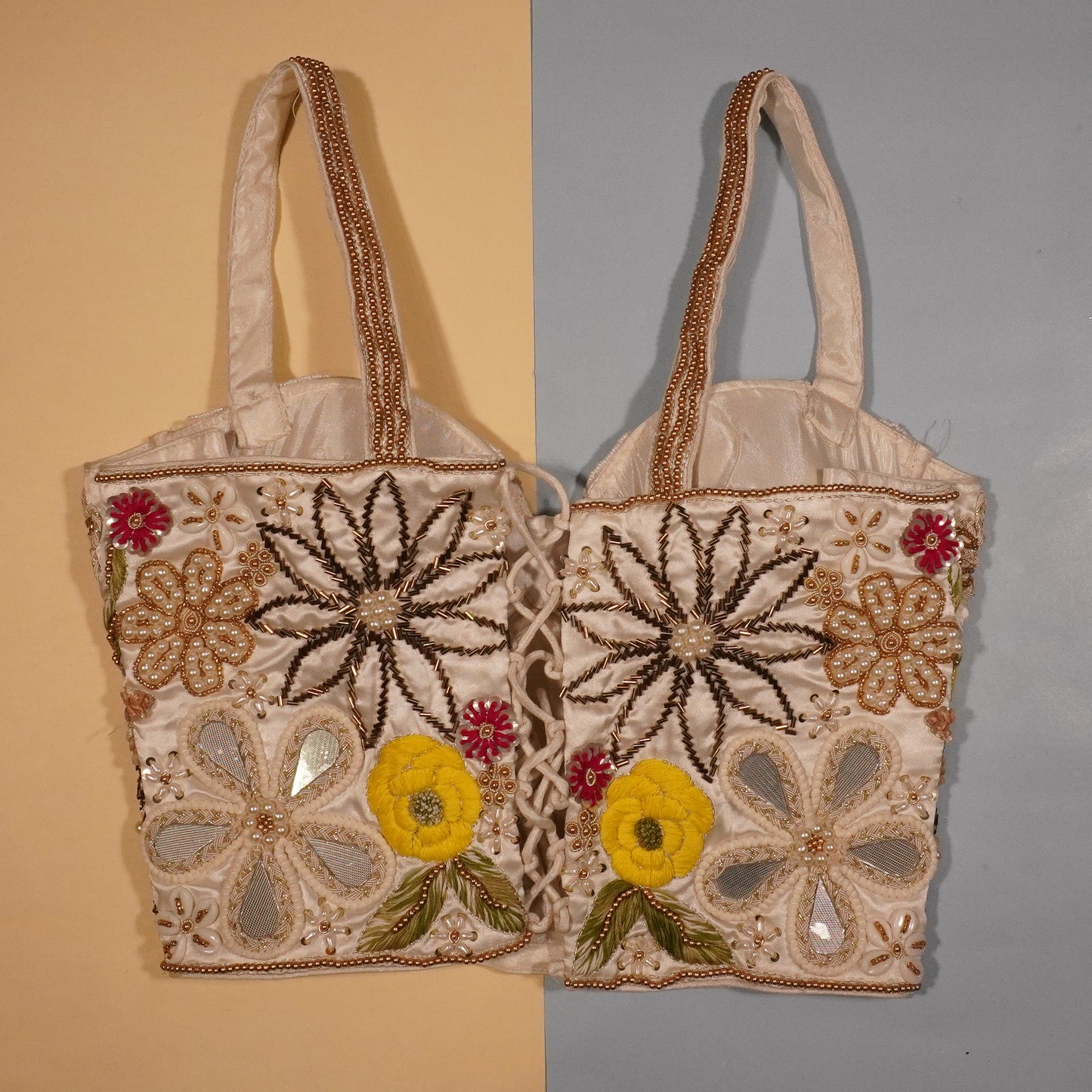 Pearl White Artisan Floral Bustier