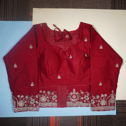 MAROON Mock-Neck Blouse