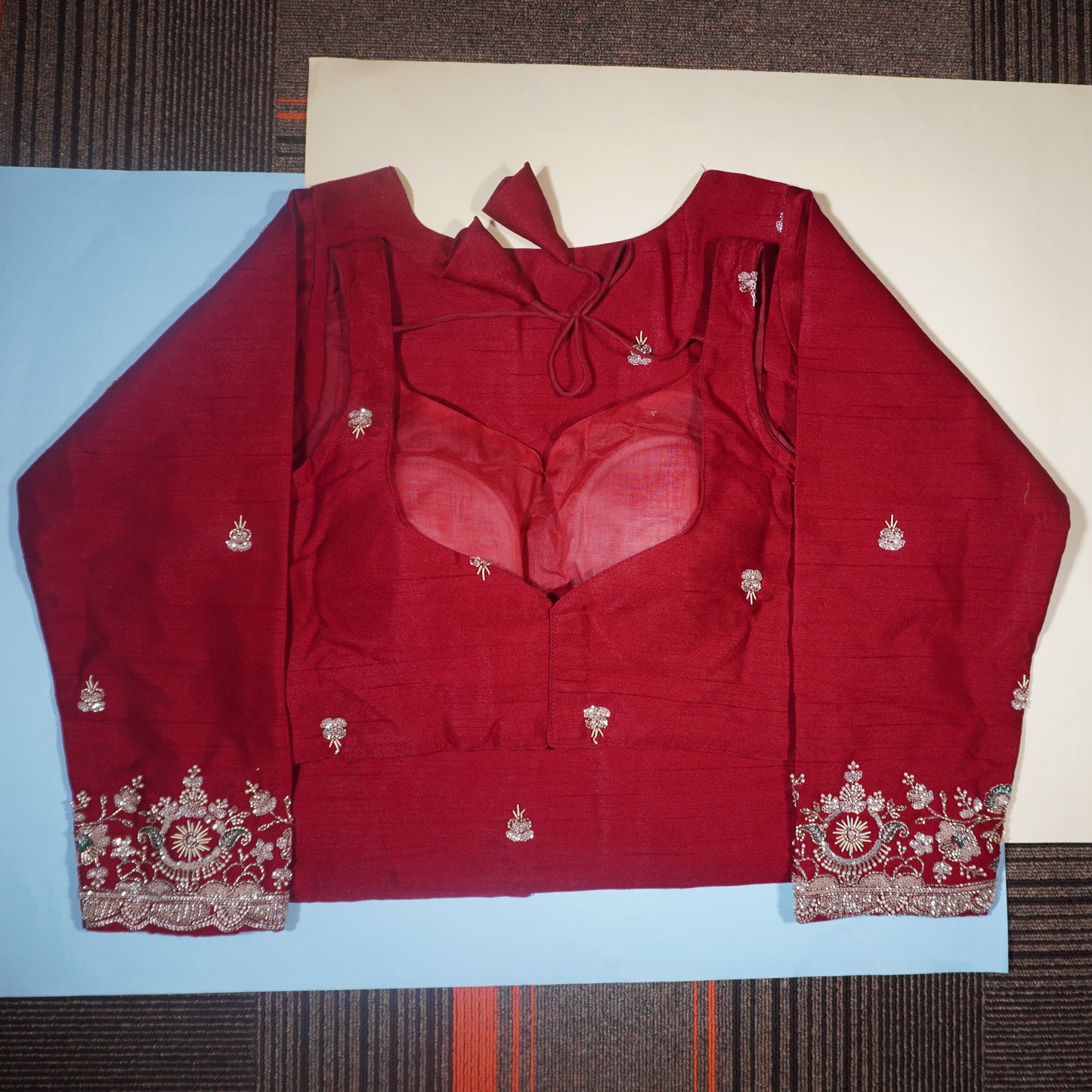 MAROON Mock-Neck Blouse