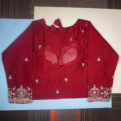 MAROON Mock-Neck Blouse